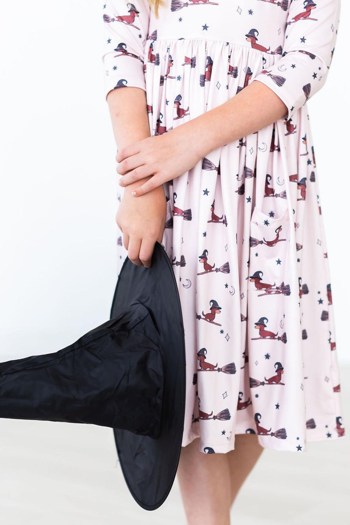 Happy Howl-oween 3/4 Sleeve Pocket Twirl Dress 3