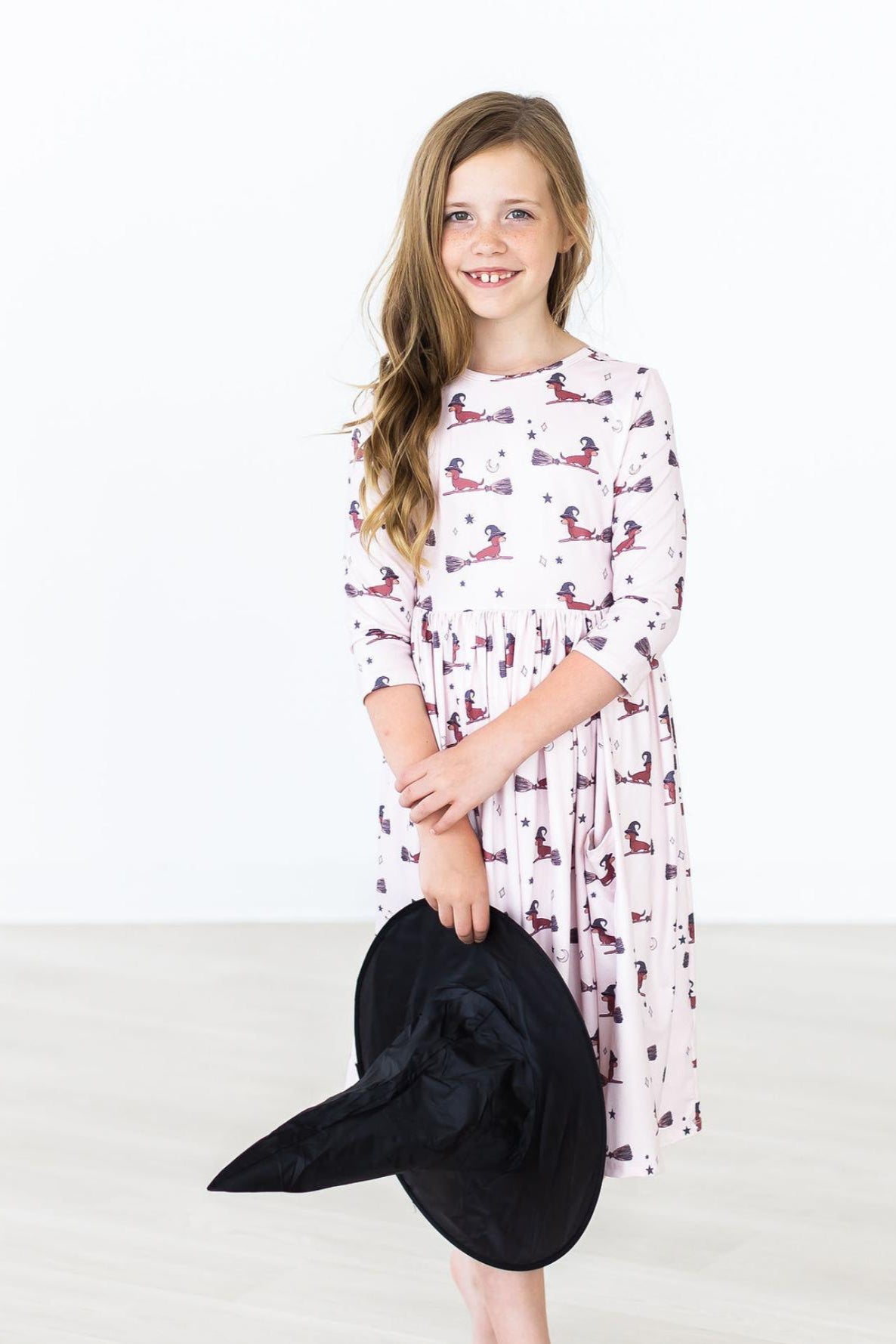 Happy Howl-oween 3/4 Sleeve Pocket Twirl Dress 4