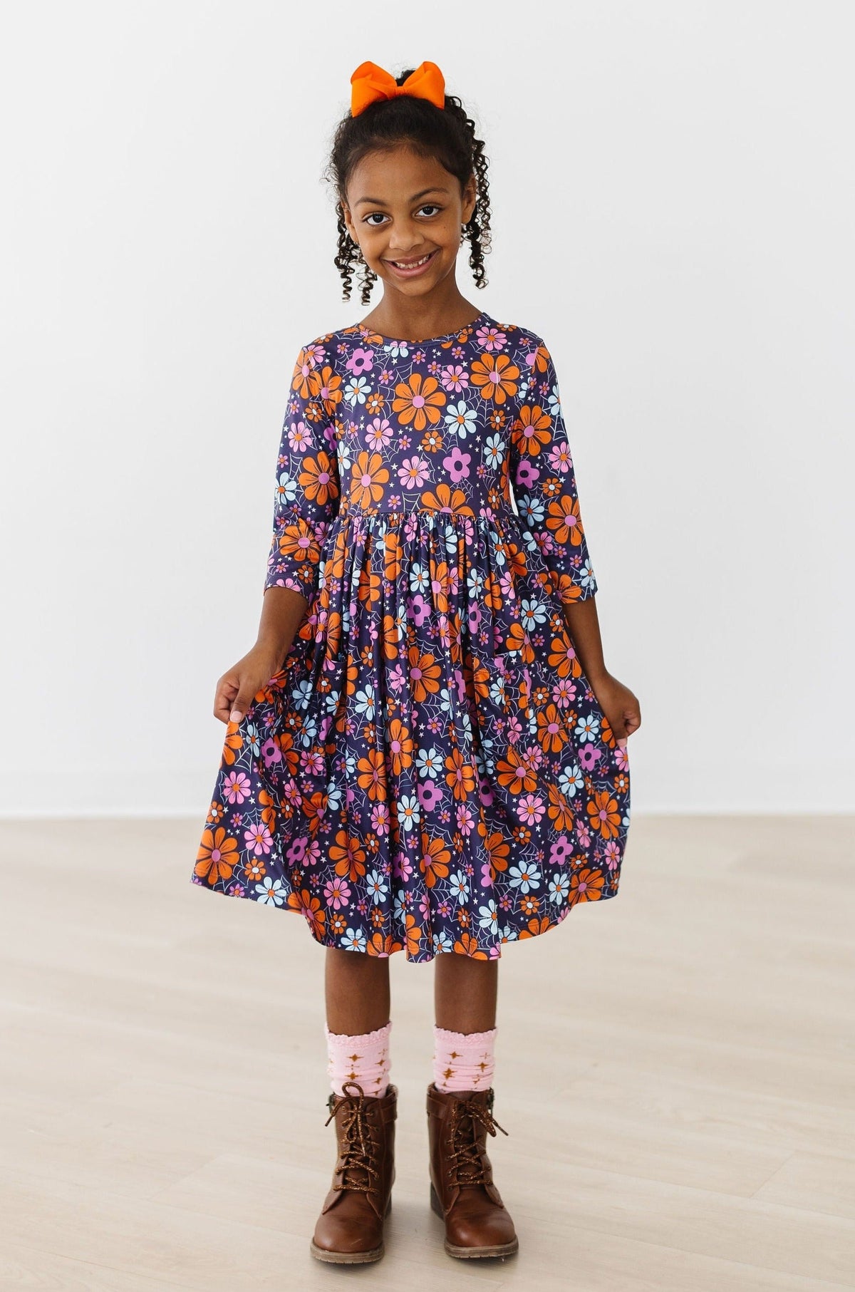 Haunted Garden 3/4 Sleeve Pocket Twirl Dress 2
