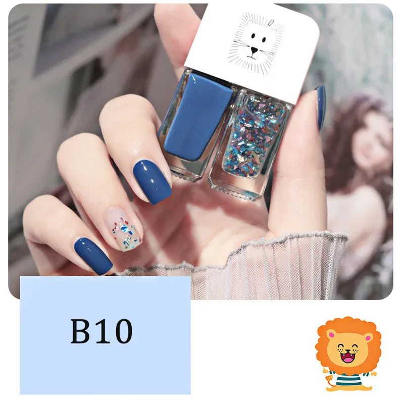 New 2 In 1 Candy Color Nail Polish Manicure Water-based Bright Scrub No Bake No Peeling Quick Dry Waterproof Lasting Nail Polish 26
