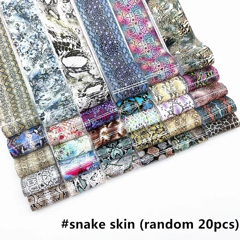 20 Rolls Halloween Nail Foils Gradient Transfer Paper Christmas Nail Art Stickers Stripe Floral Manicure Decals Nails Decoration 14