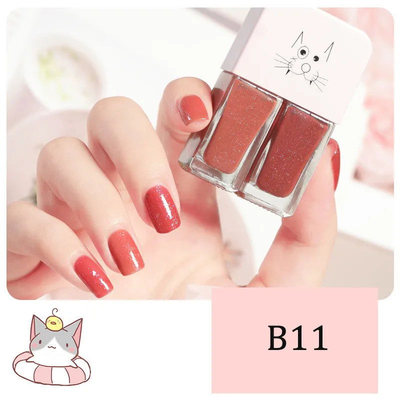 New 2 In 1 Candy Color Nail Polish Manicure Water-based Bright Scrub No Bake No Peeling Quick Dry Waterproof Lasting Nail Polish 32