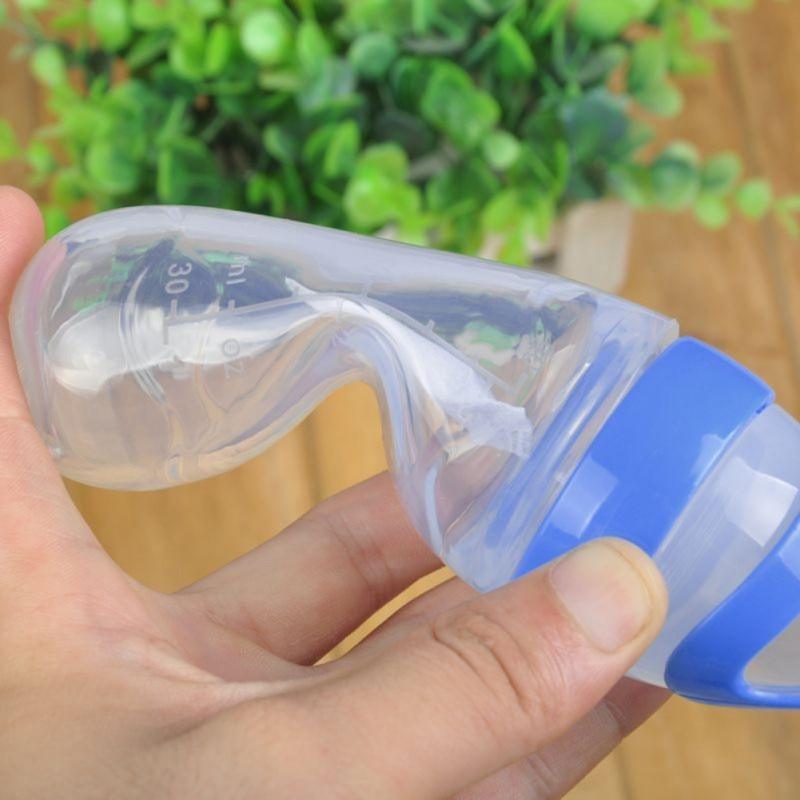 Silicone Baby Bottle With Spoon Food Supplement Bottles Squeeze Spoon Milk Feeding Bottle Cup For Baby and Kids 5