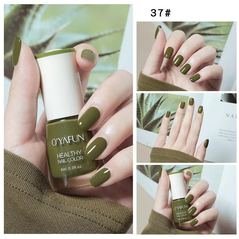Nail Art Tearable Quick Dry Normal Without Lamp Nail Polish Glitter Sequins UV Varnish Matte Waterproof No-bake Nail Polish 37