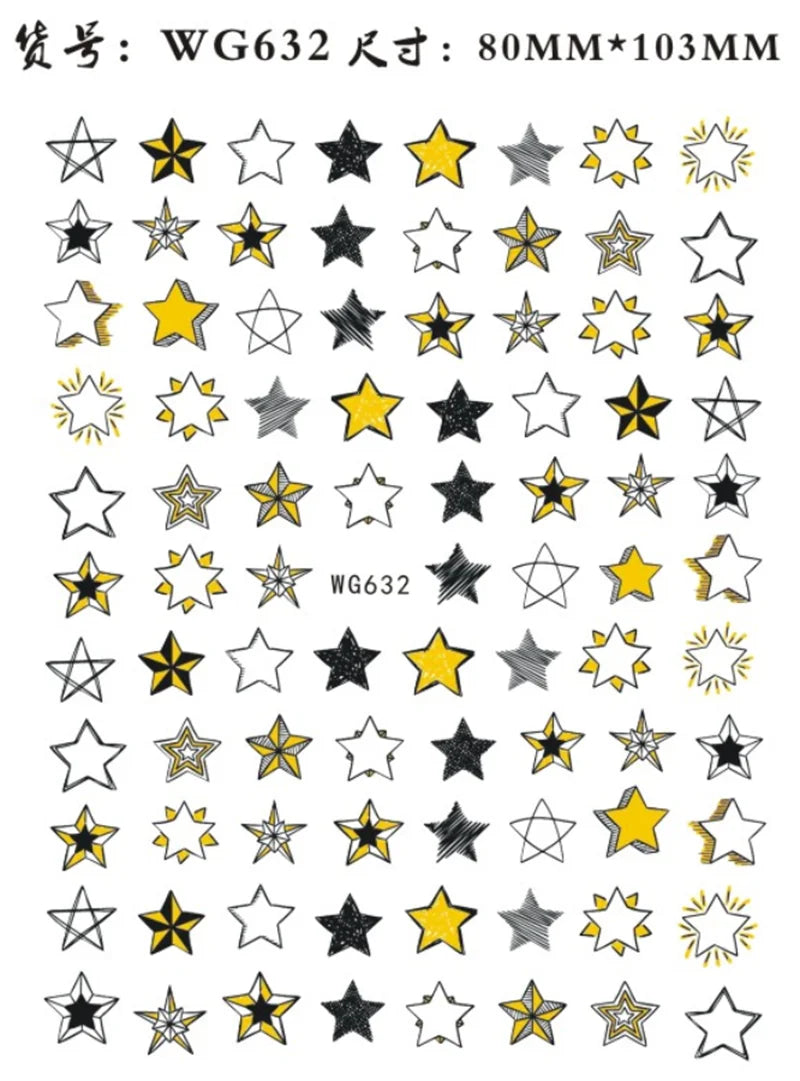 Nail Sticker Snake  Dragon Butterfly Black Multicolor Decals Nail Art Tattoo Slider Water Transfer Letter Nails Art Decoration 32