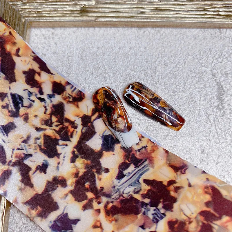 10 Rolls Leopard Print Nail Foils Transfer Paper Amber Nail Art Stickers Snake Skin Manicure Set Decal Animal Nails Decoration 4