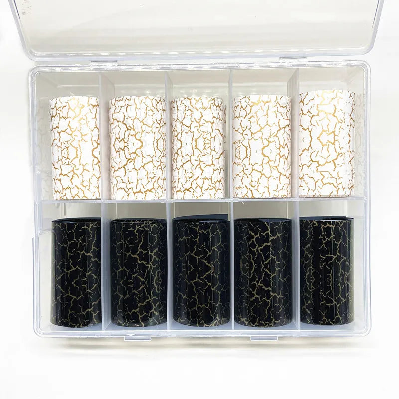 10 Rolls Leopard Print Nail Foils Transfer Paper Amber Nail Art Stickers Snake Skin Manicure Set Decal Animal Nails Decoration 18