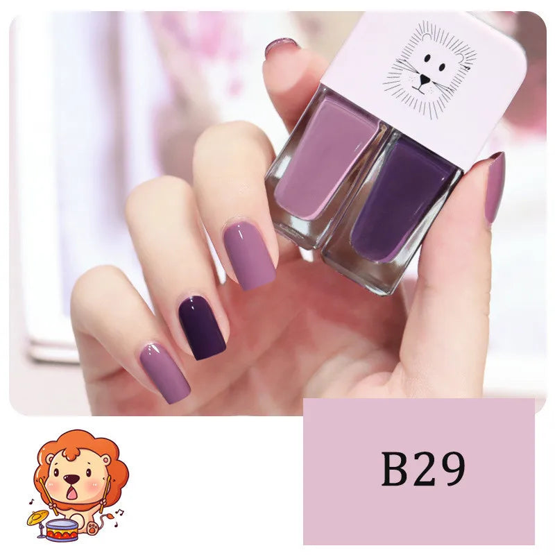 New 2 In 1 Candy Color Nail Polish Manicure Water-based Bright Scrub No Bake No Peeling Quick Dry Waterproof Lasting Nail Polish 16