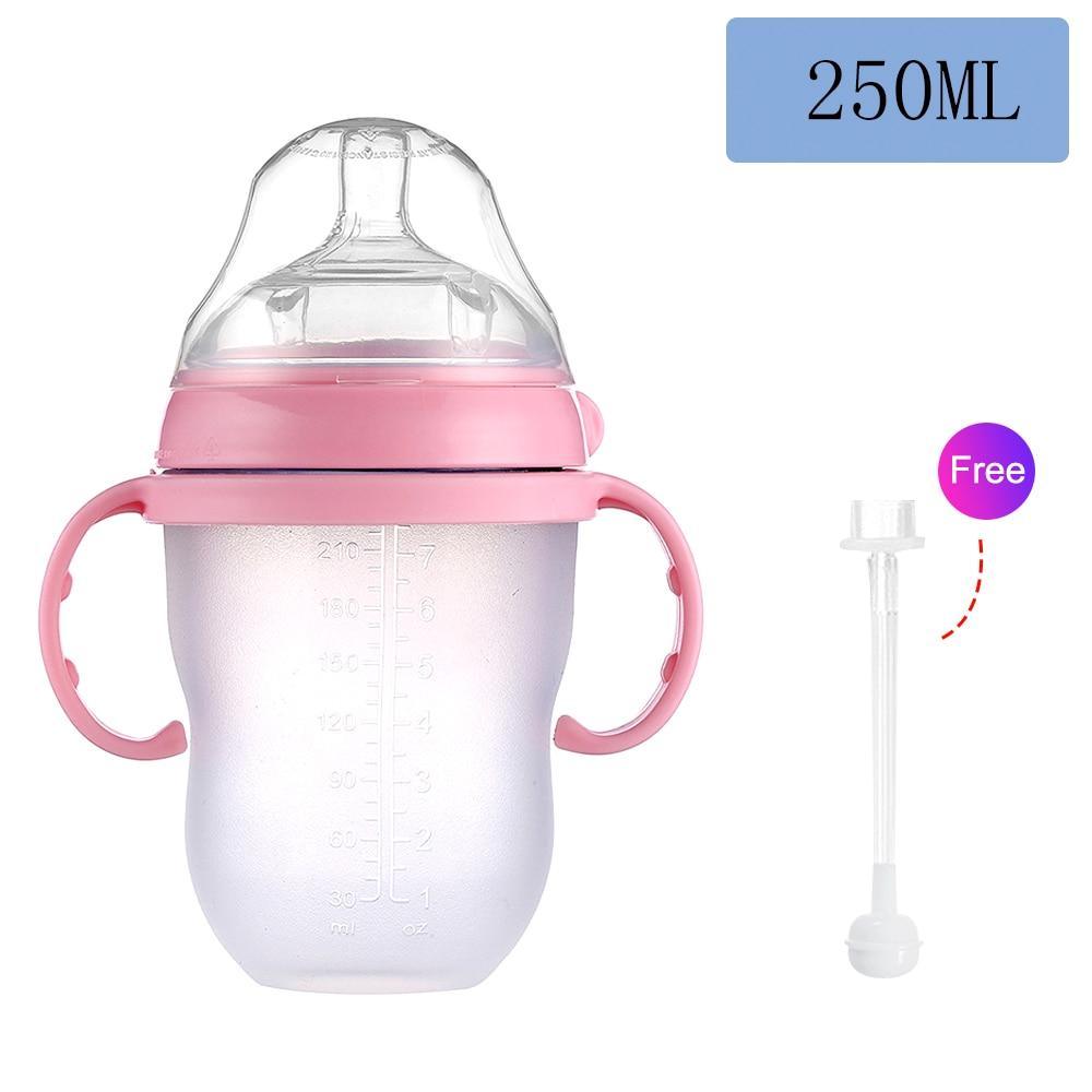 Baby Bottle For Milk and Breastmilk Wide Neck Soft Silicone Feeding Container Baby Water Bottle kids Nursing Bottles 11