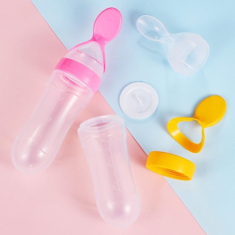 NEW Baby Feeding Bottle Spoon With Silicone Spoon Newborn Infant Squeeze Spoon Toddler Supplement food Bottle Feeder For Kids and Baby 14