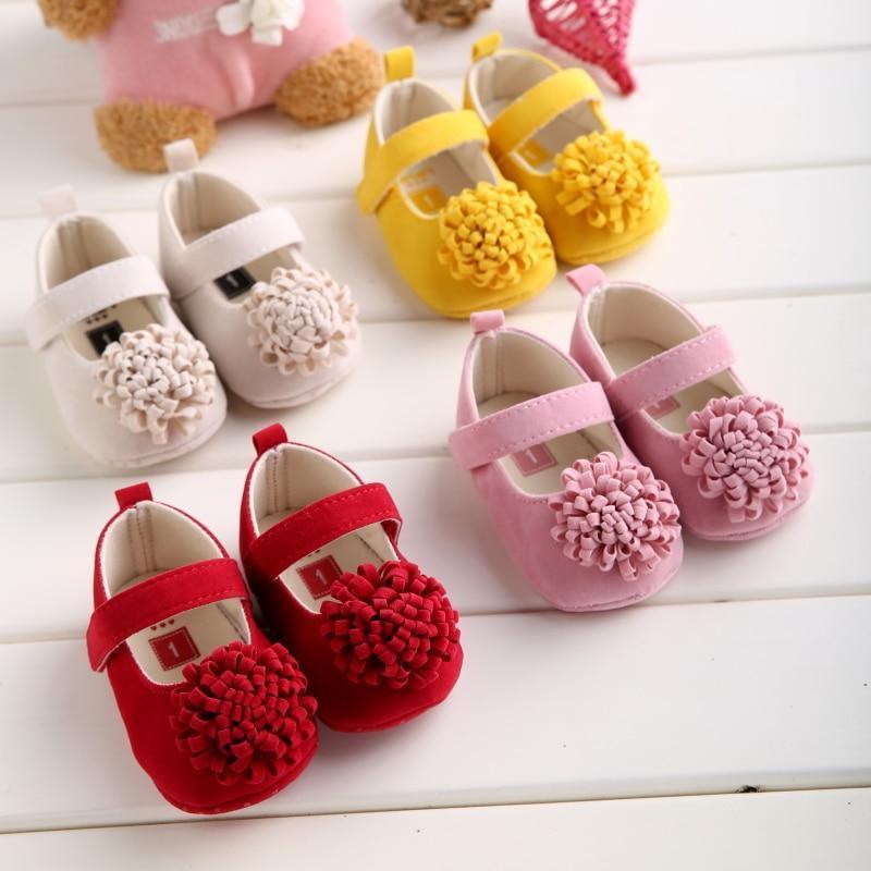Candy Colors Newborn Baby Prewalker Princess Girl Crib Big Flower Soft Bottom Anti-slip Shoes Footwear  Shoes 1