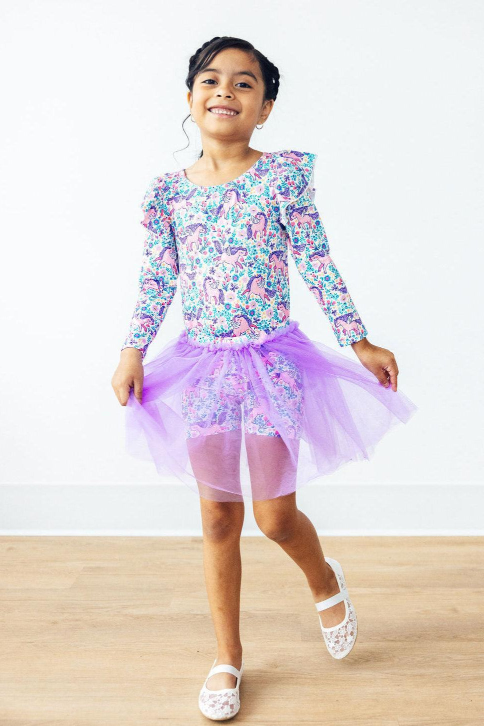 Head in the Clouds L/S Flutter Sleeve Leotard 3