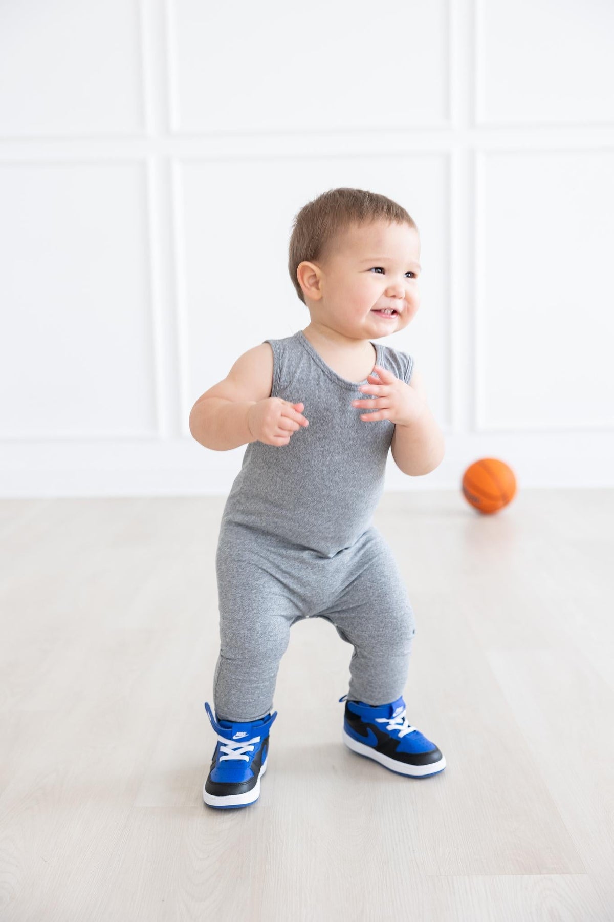 Heather Gray Tank One-Piece Jogger 4