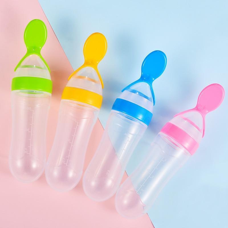 NEW Baby Feeding Bottle Spoon With Silicone Spoon Newborn Infant Squeeze Spoon Toddler Supplement food Bottle Feeder For Kids and Baby 13