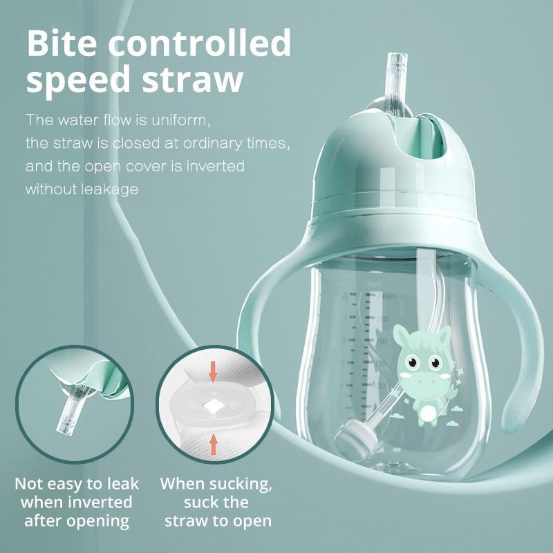 Baby Bottles Drinking Cup Feeding Bottle Wide-Caliber Drinking Milk Drinking Water Dual-use Bottle For baby and Kids 2