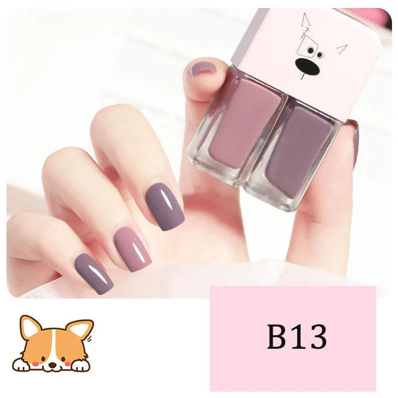New 2 In 1 Candy Color Nail Polish Manicure Water-based Bright Scrub No Bake No Peeling Quick Dry Waterproof Lasting Nail Polish 31