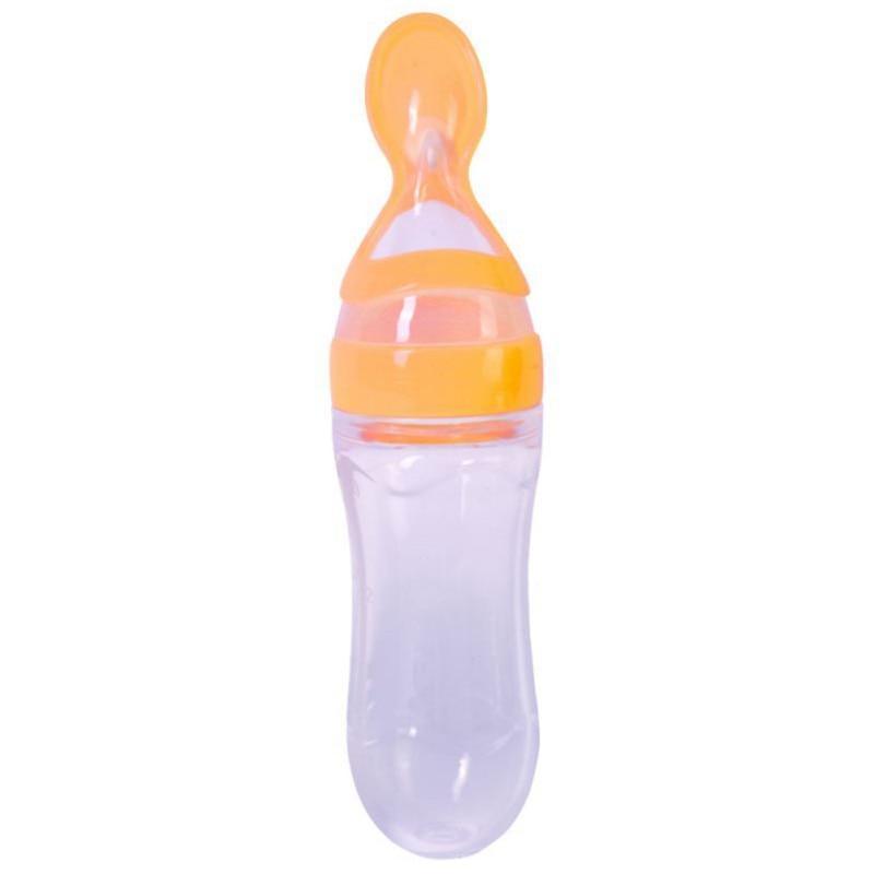 Silicone Baby Bottle With Spoon Food Supplement Bottles Squeeze Spoon Milk Feeding Bottle Cup For Baby and Kids 10