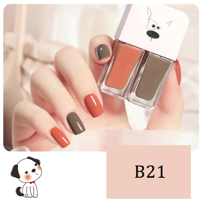 New 2 In 1 Candy Color Nail Polish Manicure Water-based Bright Scrub No Bake No Peeling Quick Dry Waterproof Lasting Nail Polish 22