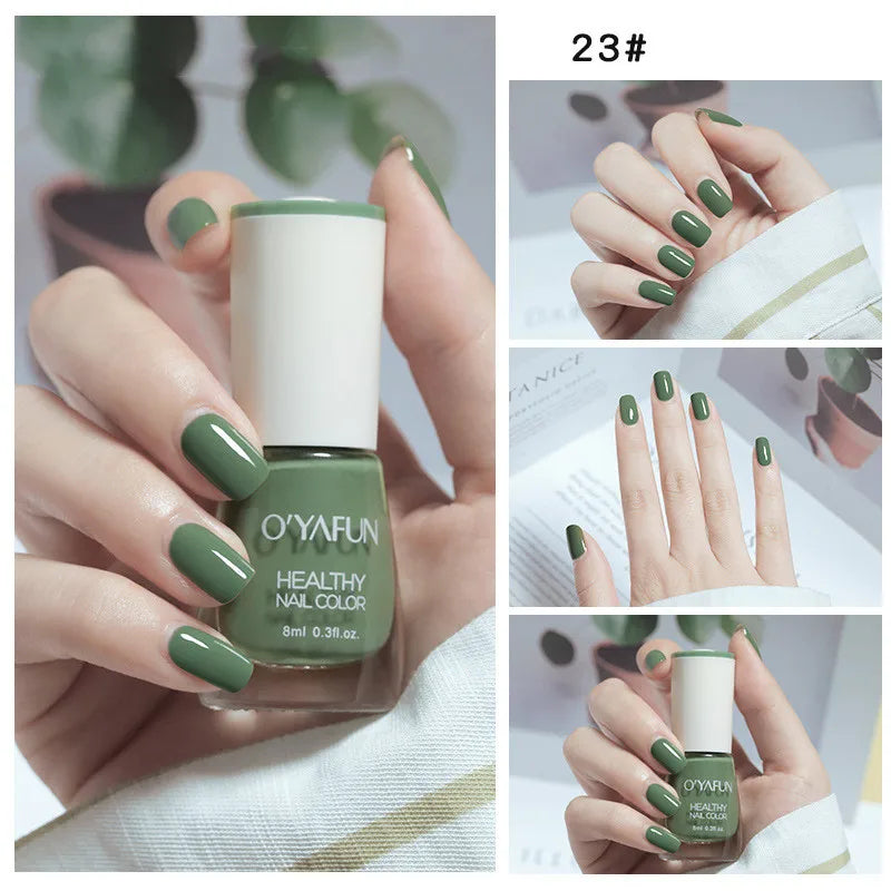 Nail Art Tearable Quick Dry Normal Without Lamp Nail Polish Glitter Sequins UV Varnish Matte Waterproof No-bake Nail Polish 16