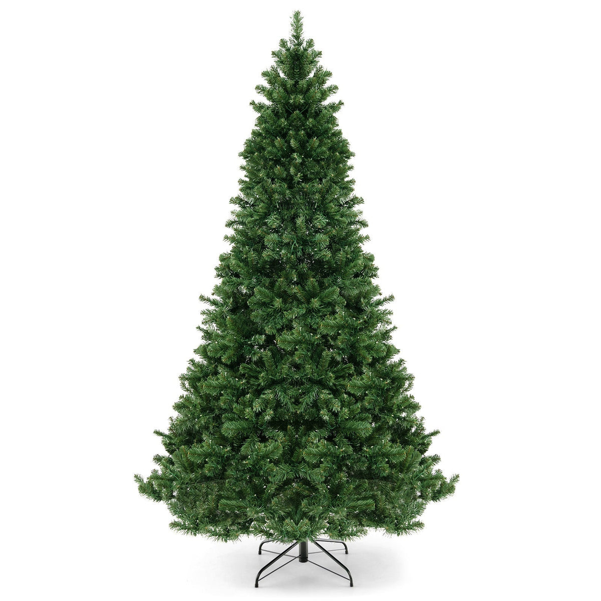 6/7/8 Feet Hinged Christmas Tree with PVC Branch Tips Warm White LED Lights 10