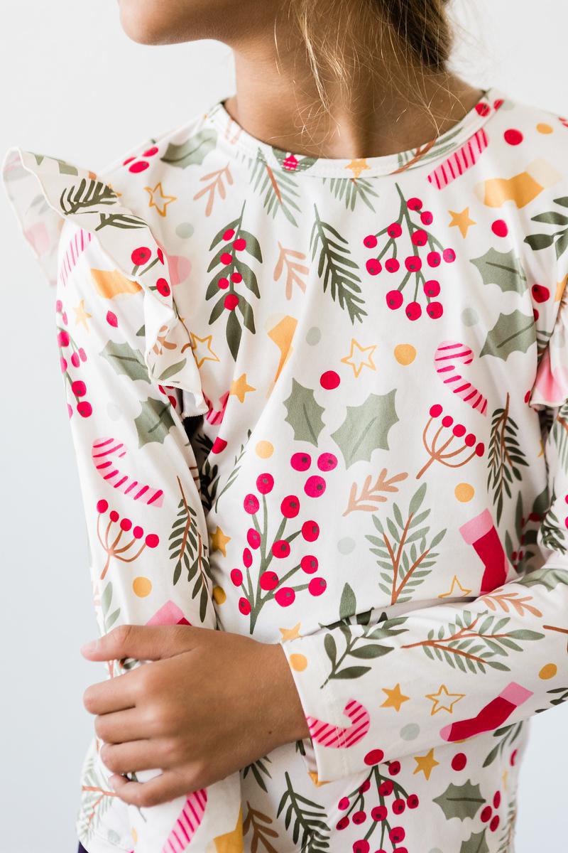 Holly Jolly Christmas L/S Ruffle Tee 4