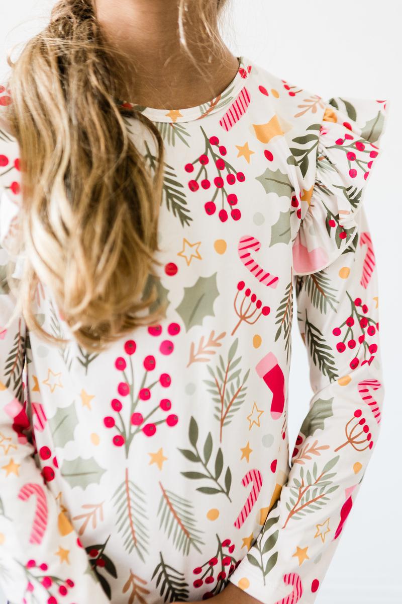 Holly Jolly Christmas L/S Ruffle Tee 5