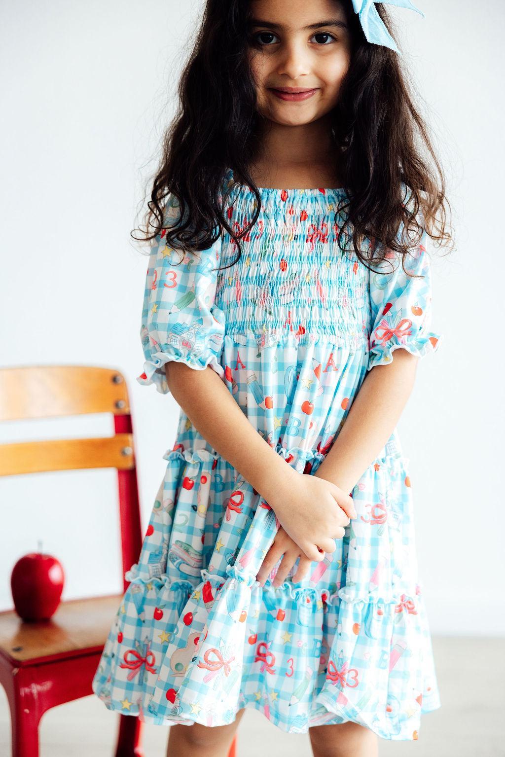 Honor Roll Smocked Ruffle Dress 3