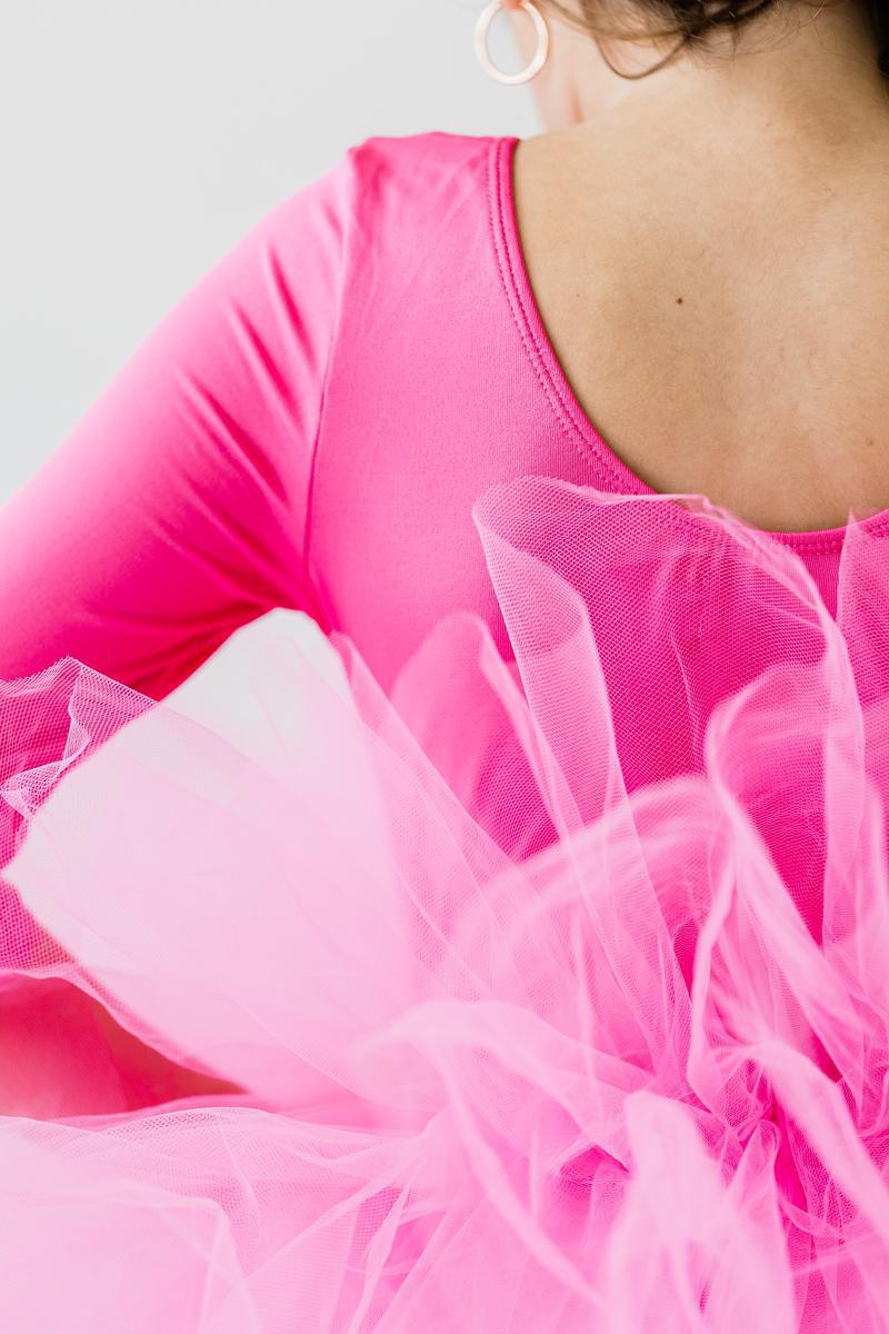 Hot Pink 3/4 Tutu Leotard 3
