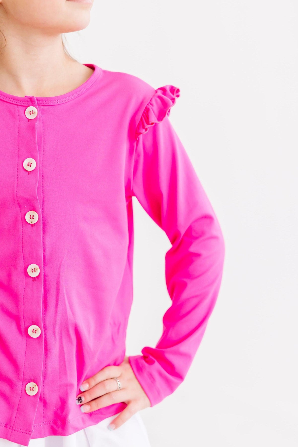 Hot Pink Ruffle Cardigan 3
