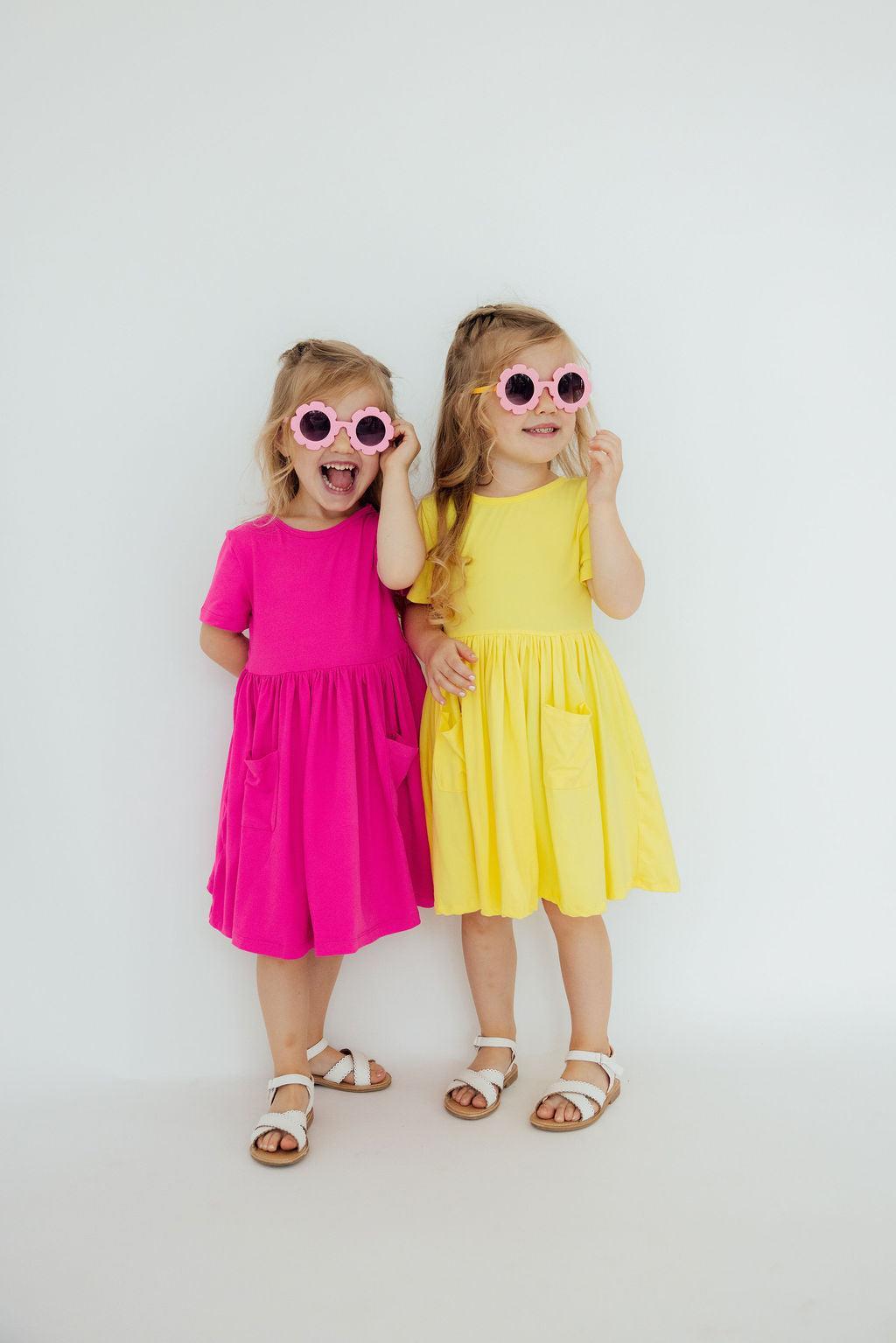 Yellow S/S Pocket Twirl Dress 2