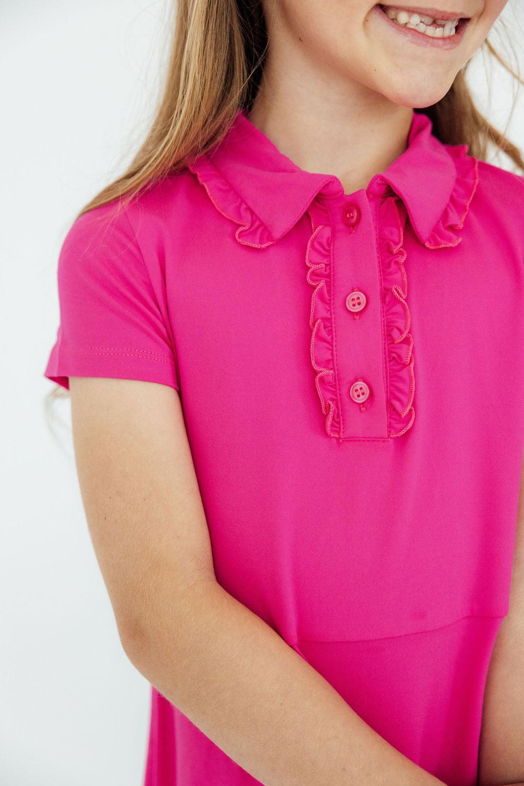Hot Pink S/S Polo Dress 3