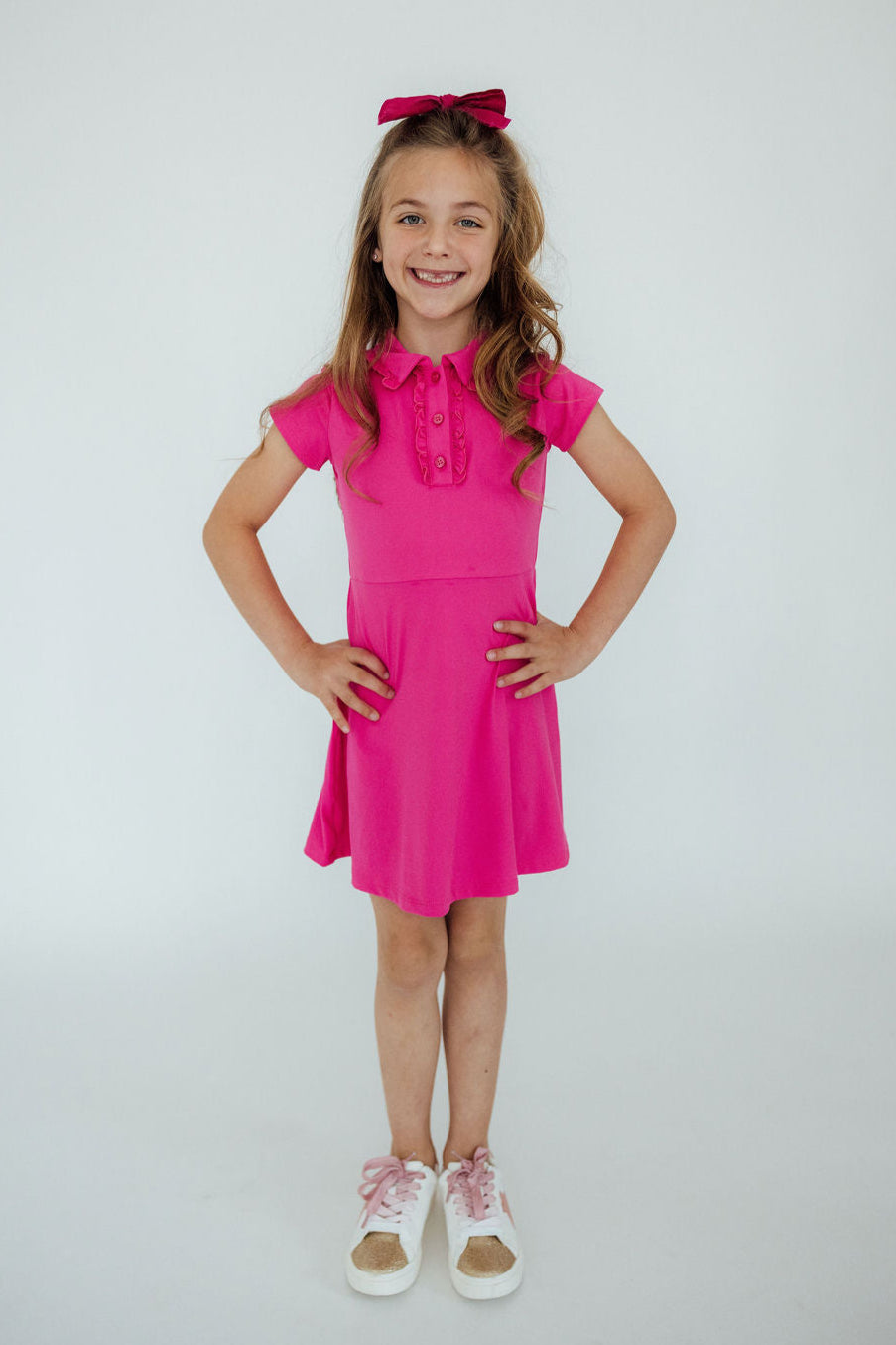 Hot Pink S/S Polo Dress 4