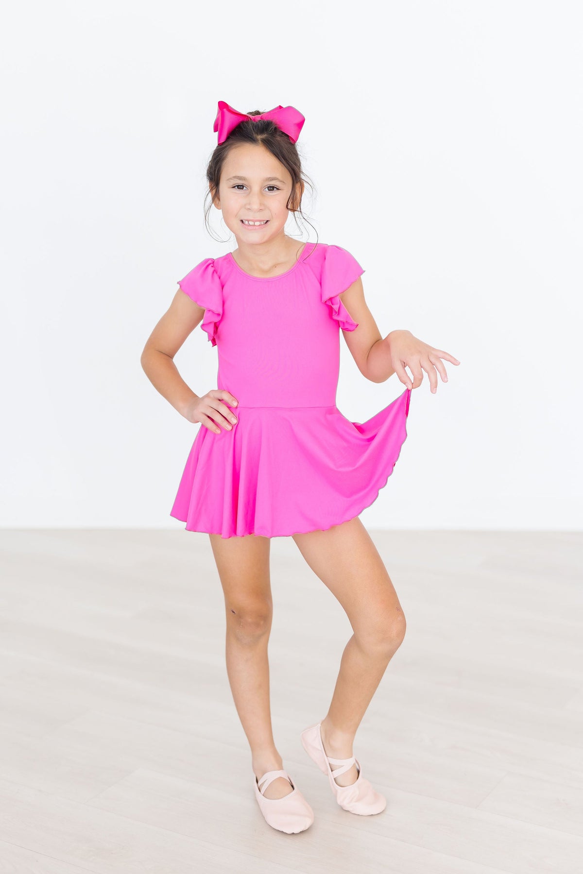 Hot Pink S/S Twirl Leotard 5