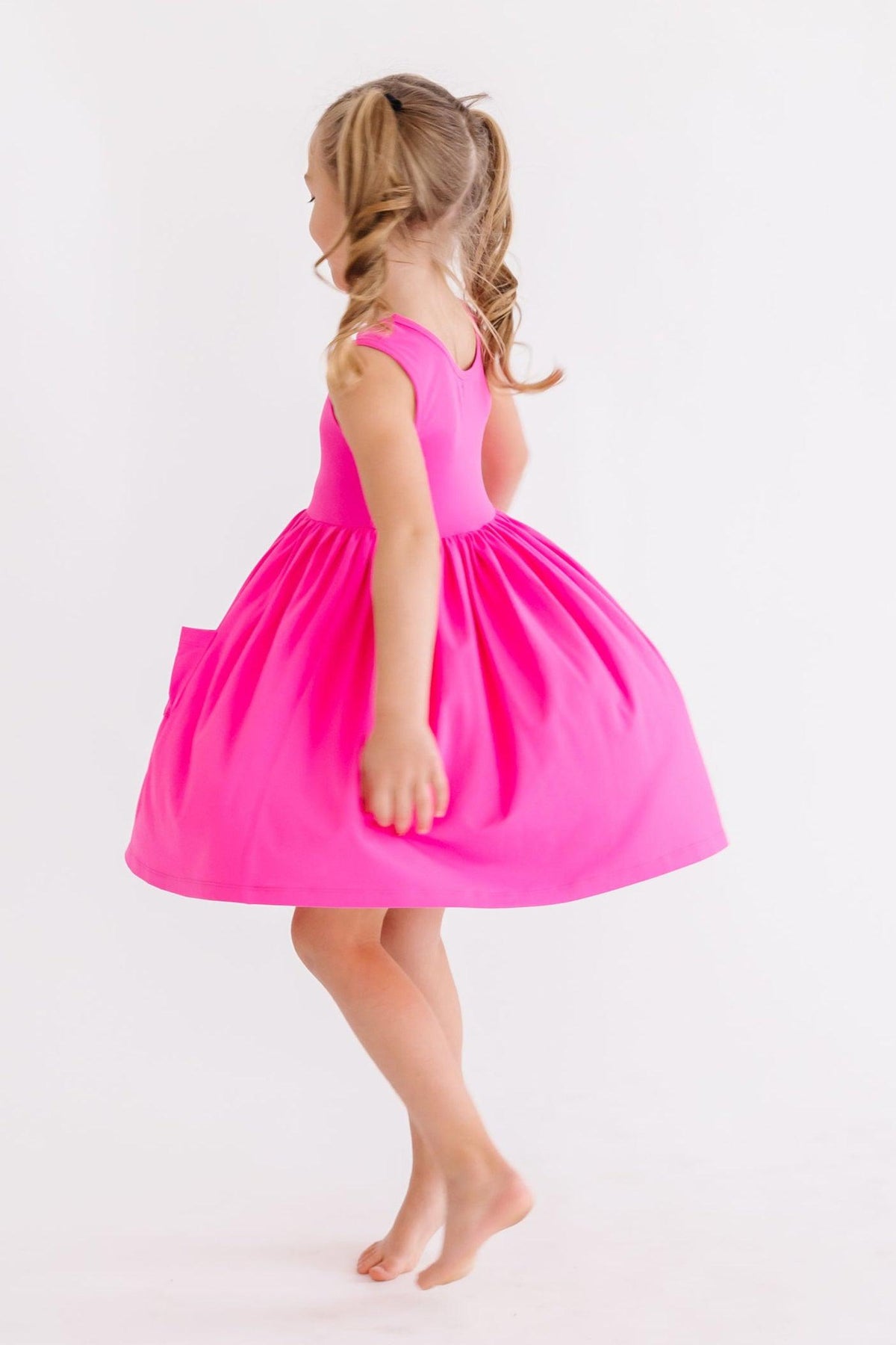 Hot Pink Tank Pocket Twirl Dress 10