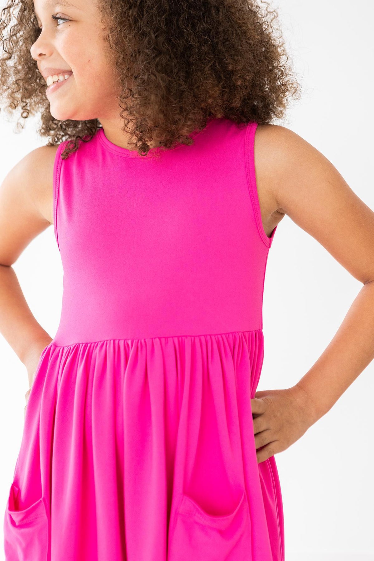 Hot Pink Tank Pocket Twirl Dress 2