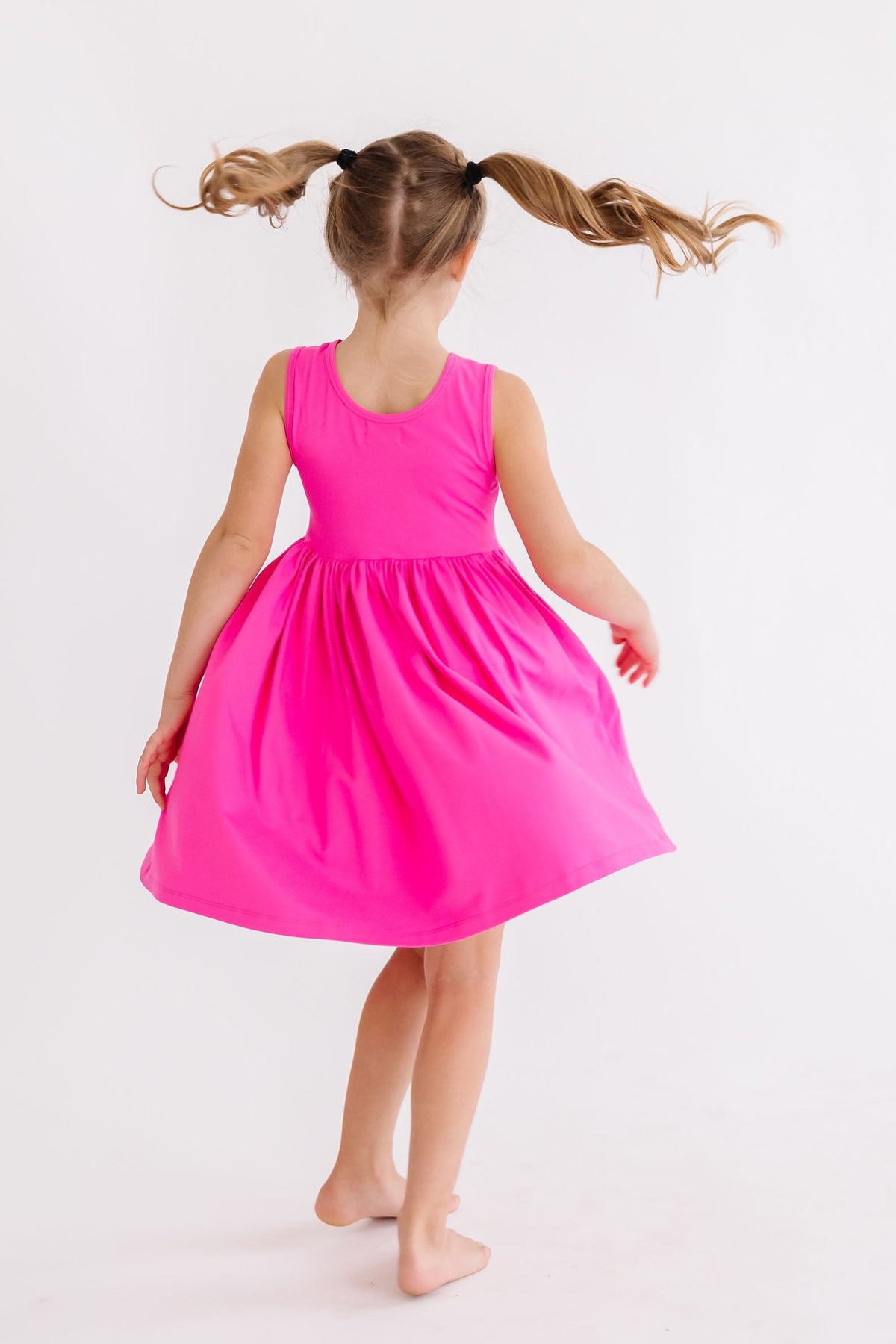 Hot Pink Tank Pocket Twirl Dress 3