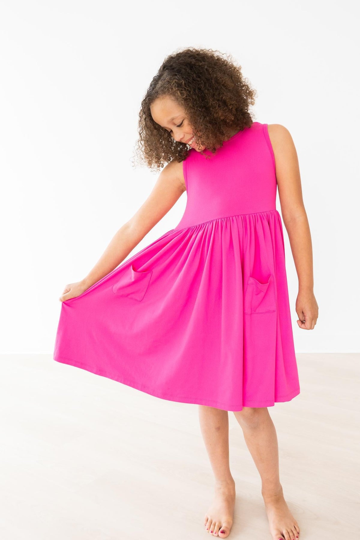 Hot Pink Tank Pocket Twirl Dress 6