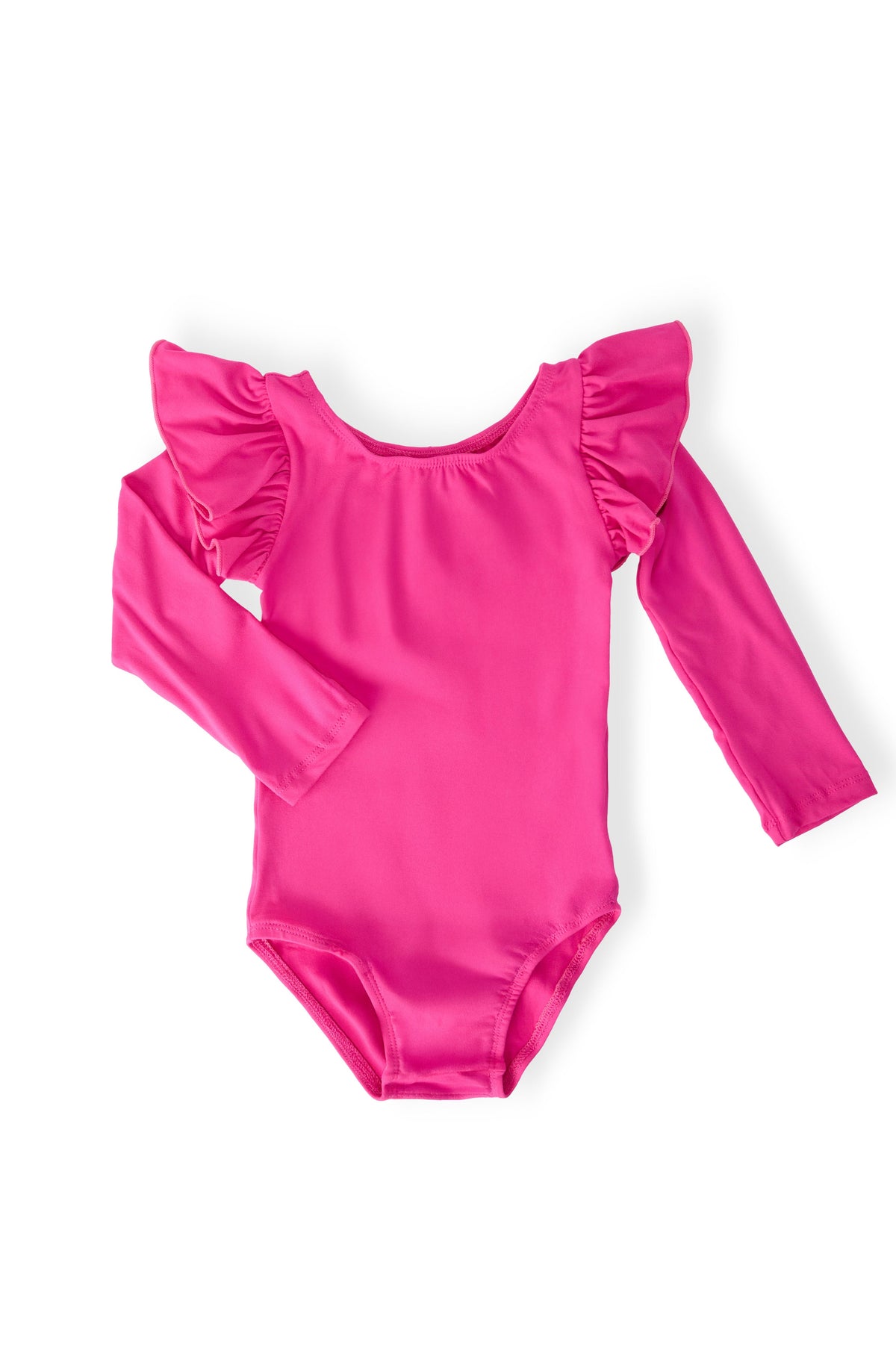 Hot Pink L/S Flutter Sleeve Leotard 1