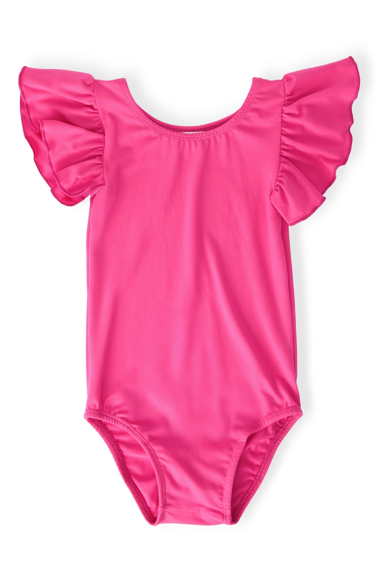 Hot Pink S/S Flutter Sleeve Leotard 1