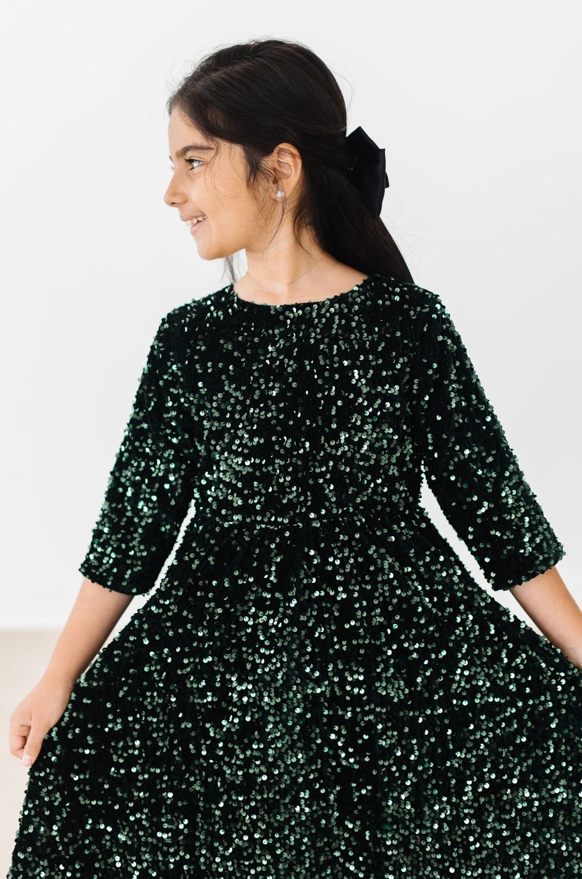 Hunter Green Velvet Sequin Dress 7
