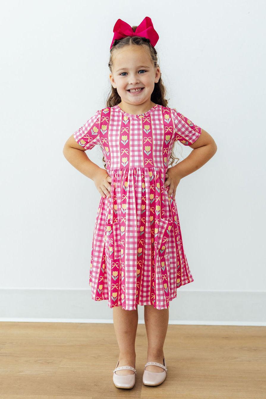 I Love You Tulip Much S/S Pocket Twirl Dress 6