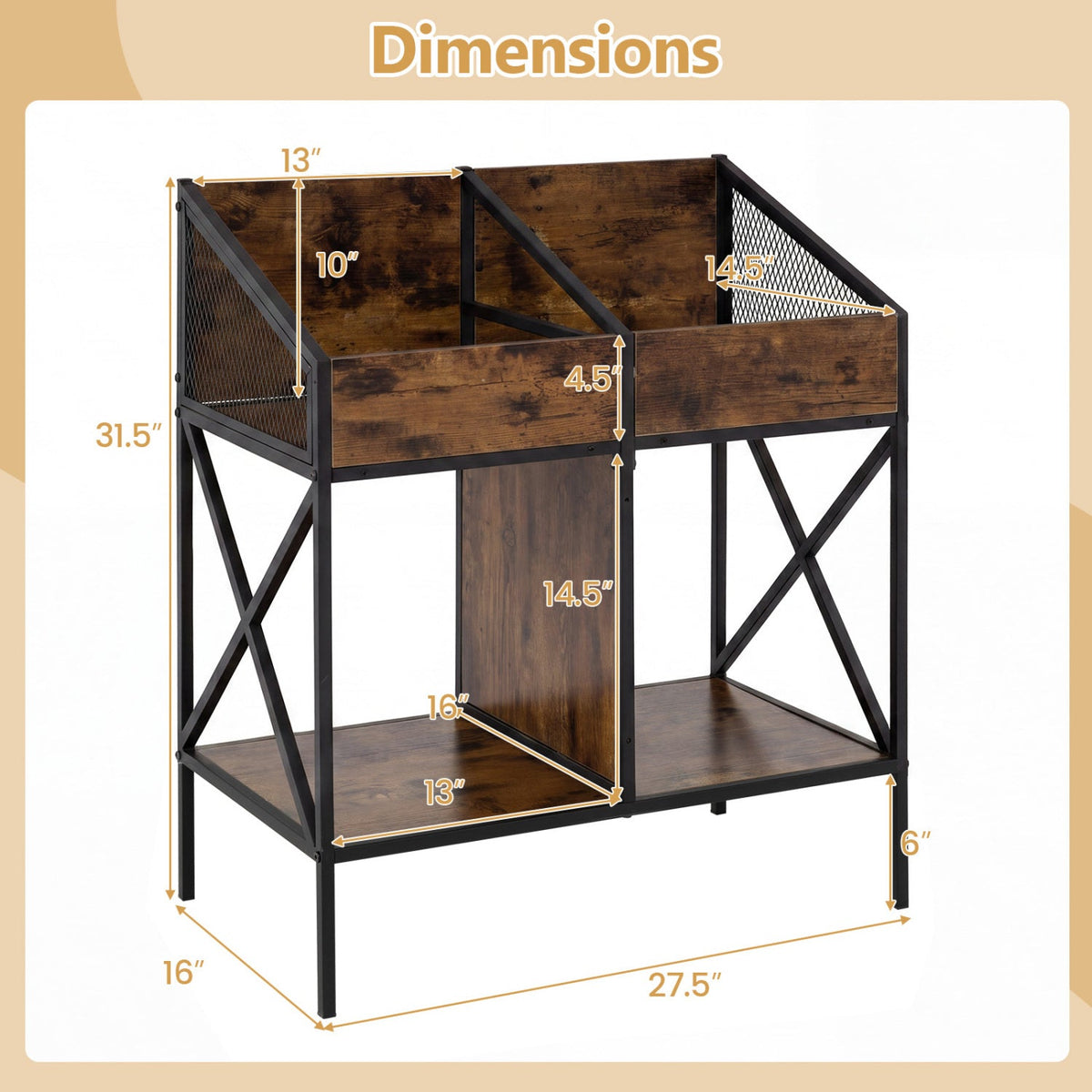 Industrial Vinyl Record Storage Rack with Metal Frame 5