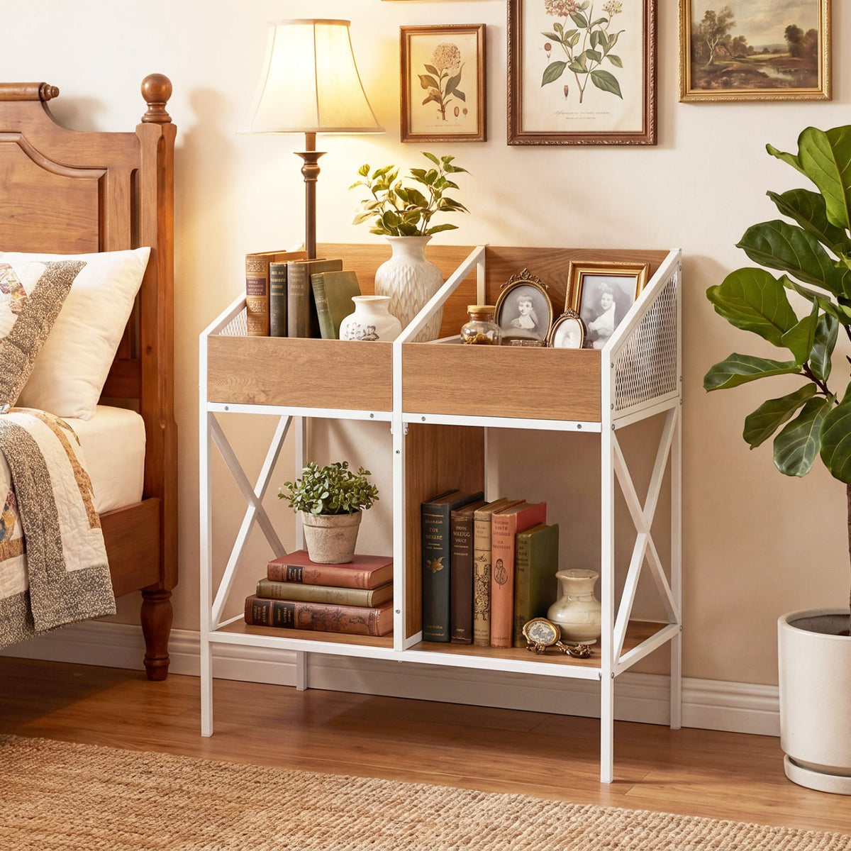 Industrial Vinyl Record Storage Rack with Metal Frame 7
