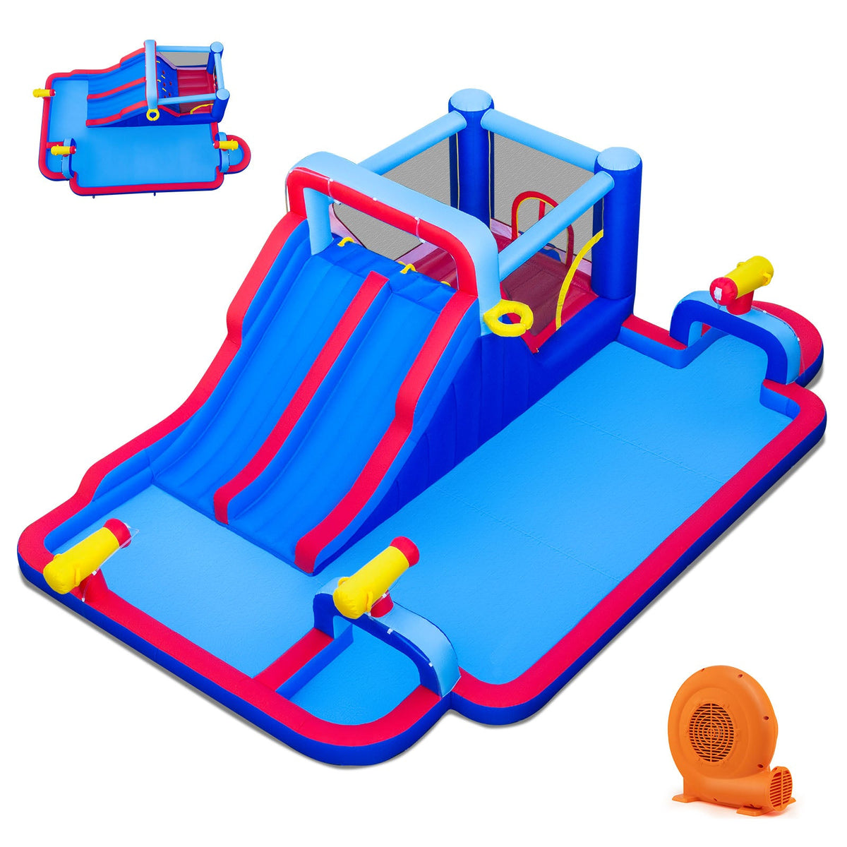 Inflatable Bounce House with 2 Water Slides and 3 Water Cannons With 680W Blower 3