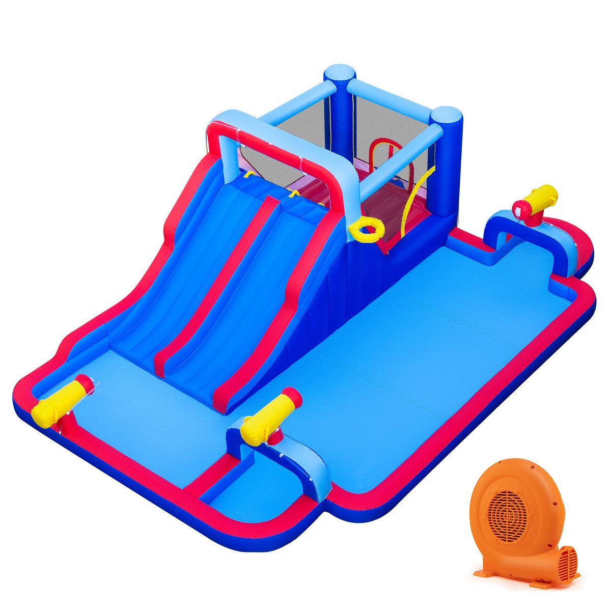 Inflatable Bounce House with 2 Water Slides and 3 Water Cannons With 680W Blower 2