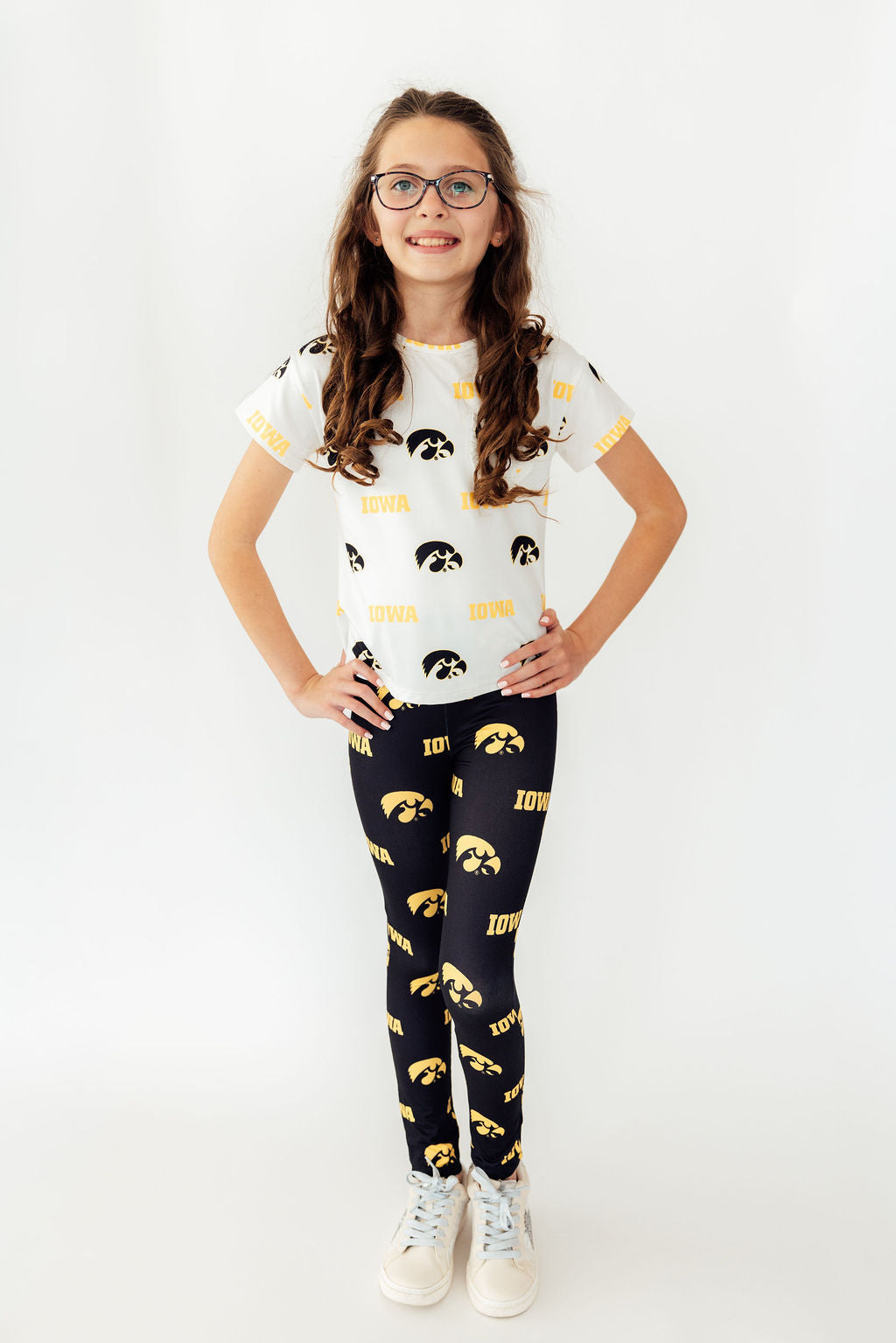 Iowa White Tigerhawk Ruffle Pocket Tee 2