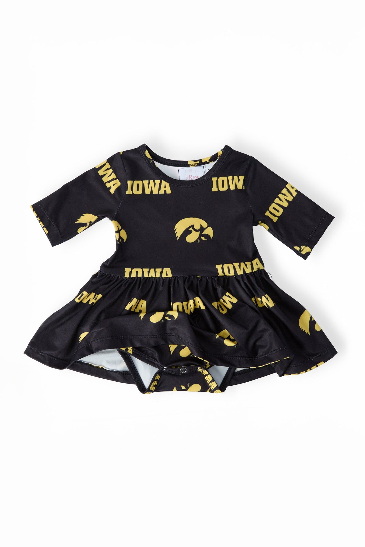 Iowa Black Tigerhawk 3/4 Sleeve Twirl Bodysuit 2
