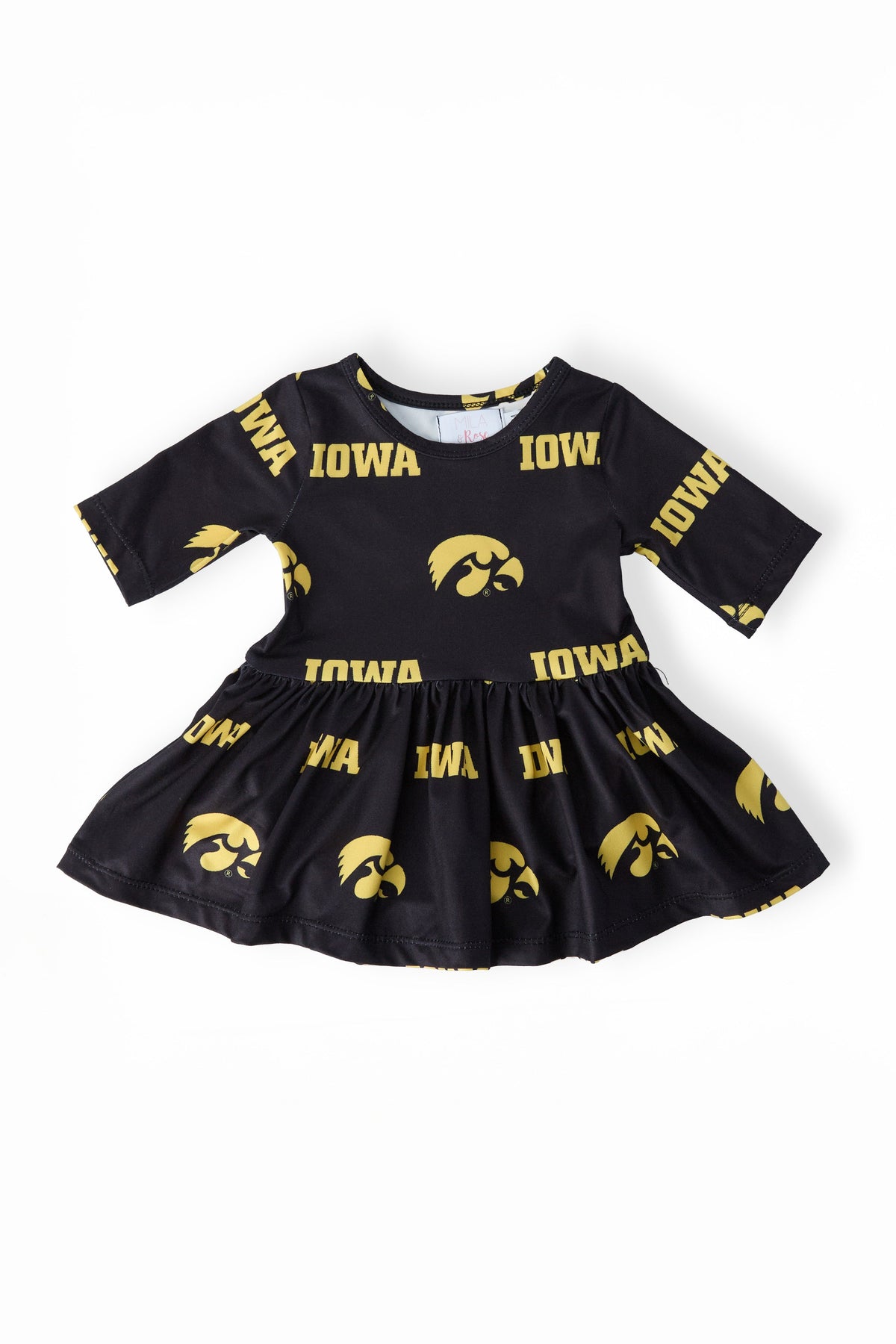 Iowa Black Tigerhawk 3/4 Sleeve Twirl Bodysuit 1