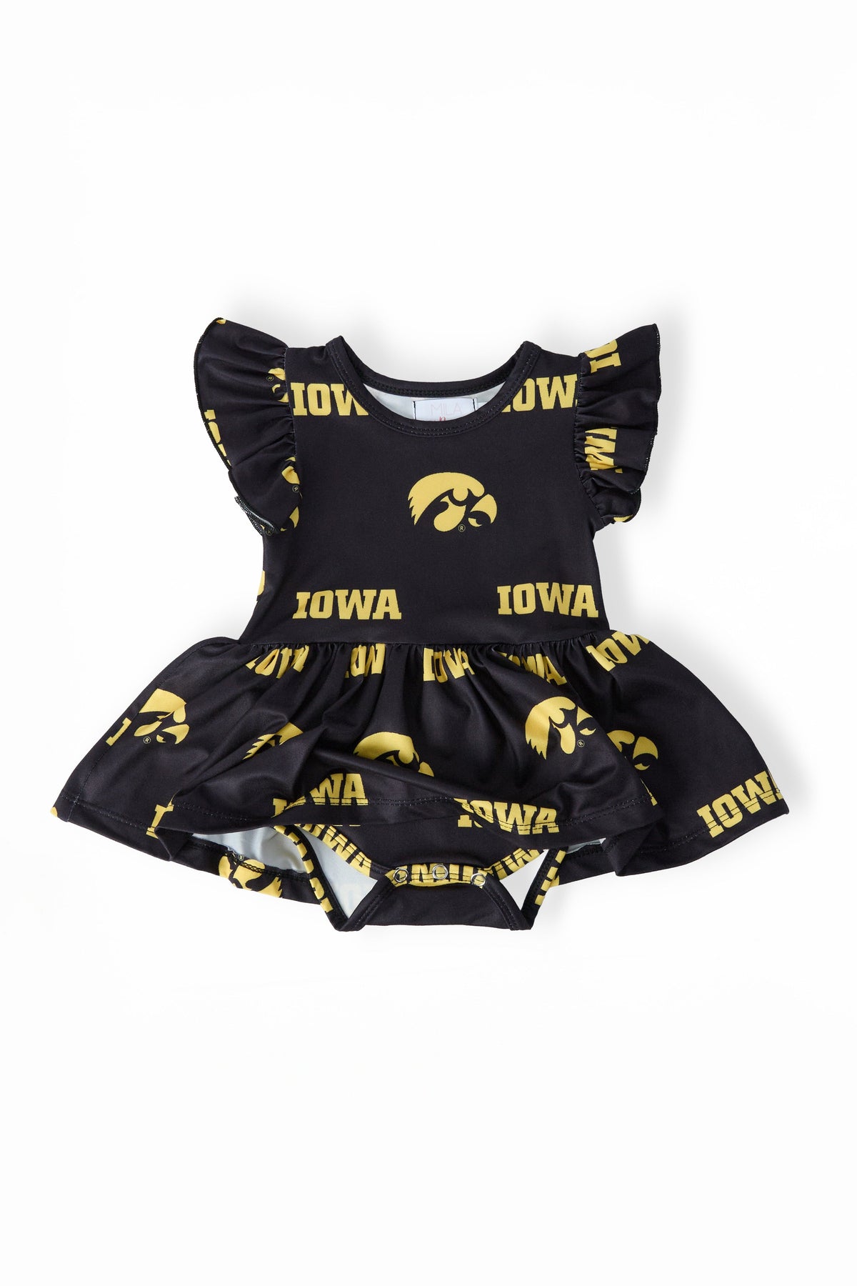 Iowa Black Tigerhawk S/S Flutter Twirl Bodysuit 2