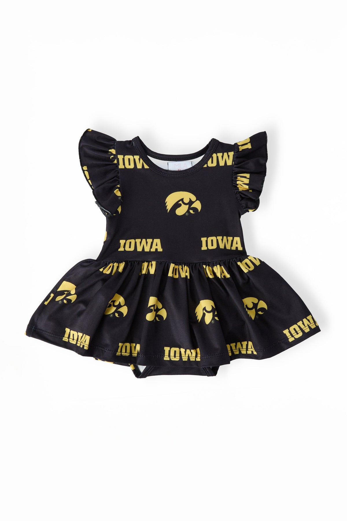 Iowa Black Tigerhawk S/S Flutter Twirl Bodysuit 1